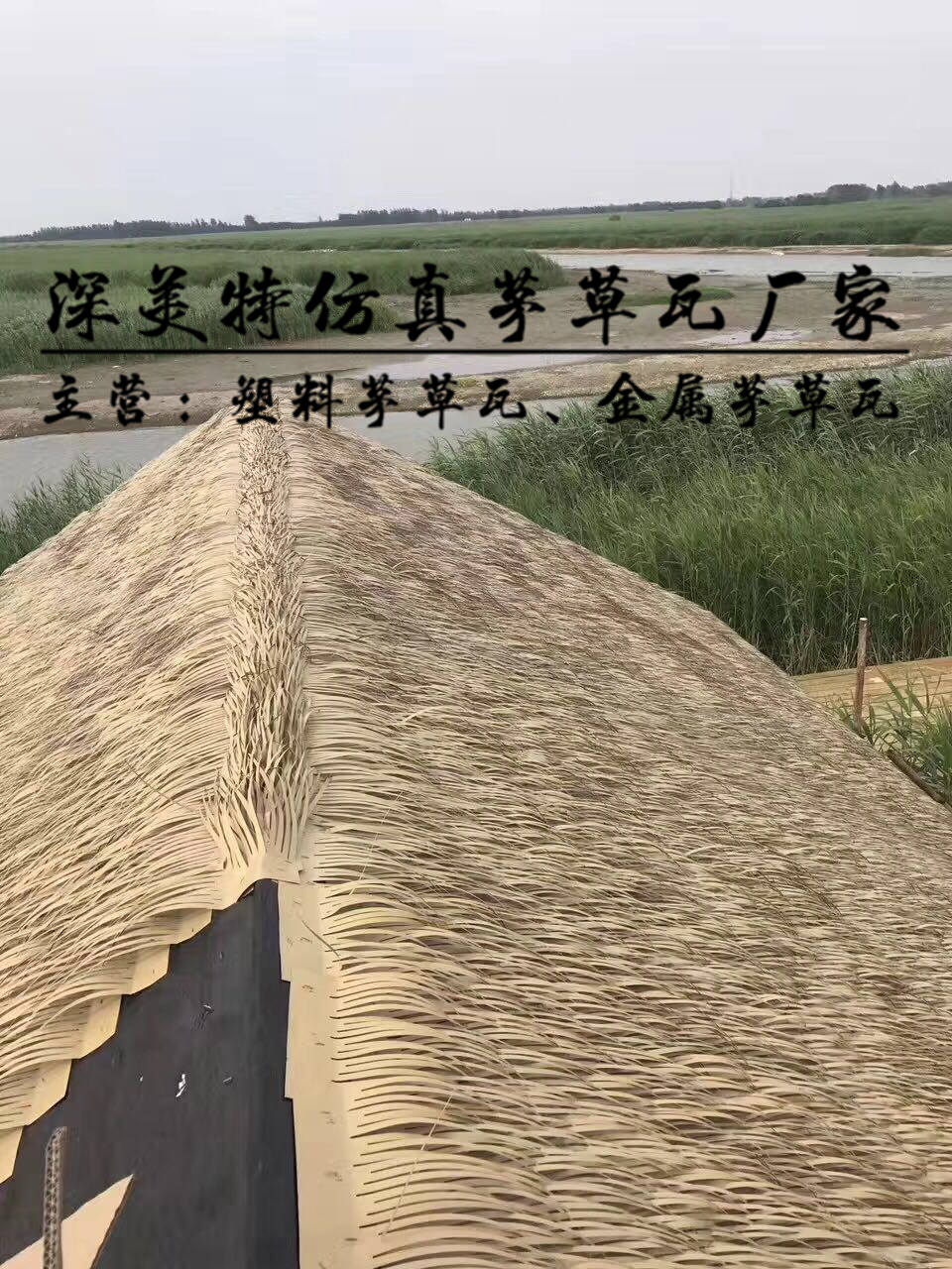 觀瀾山水田園茅草瓦茅草屋